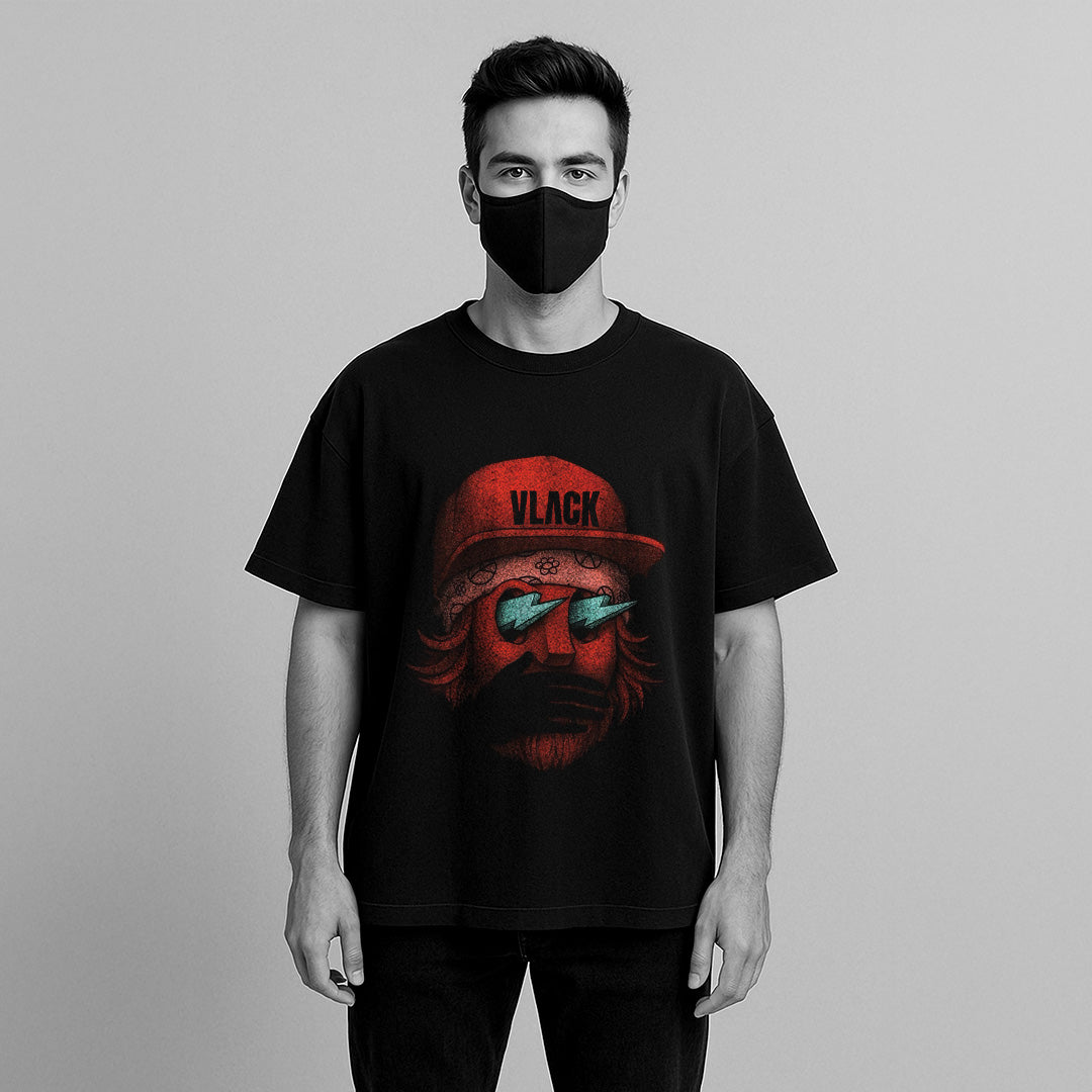 VLACK - SHOCKWAVE SOUL – Black Oversized T-Shirt