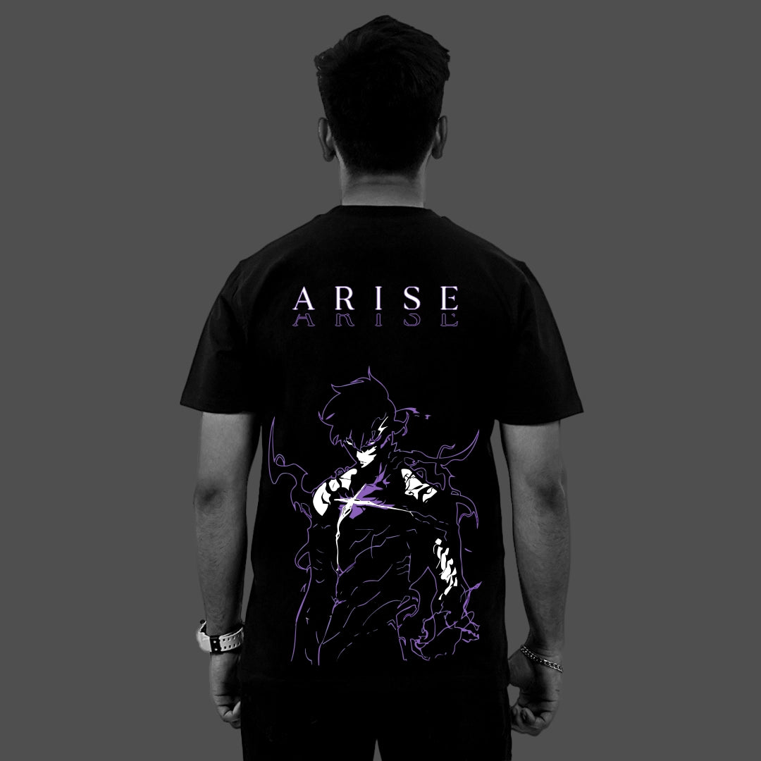 Shadow Monarch Arise Solo Leveling Black Regular Fit T-shirt