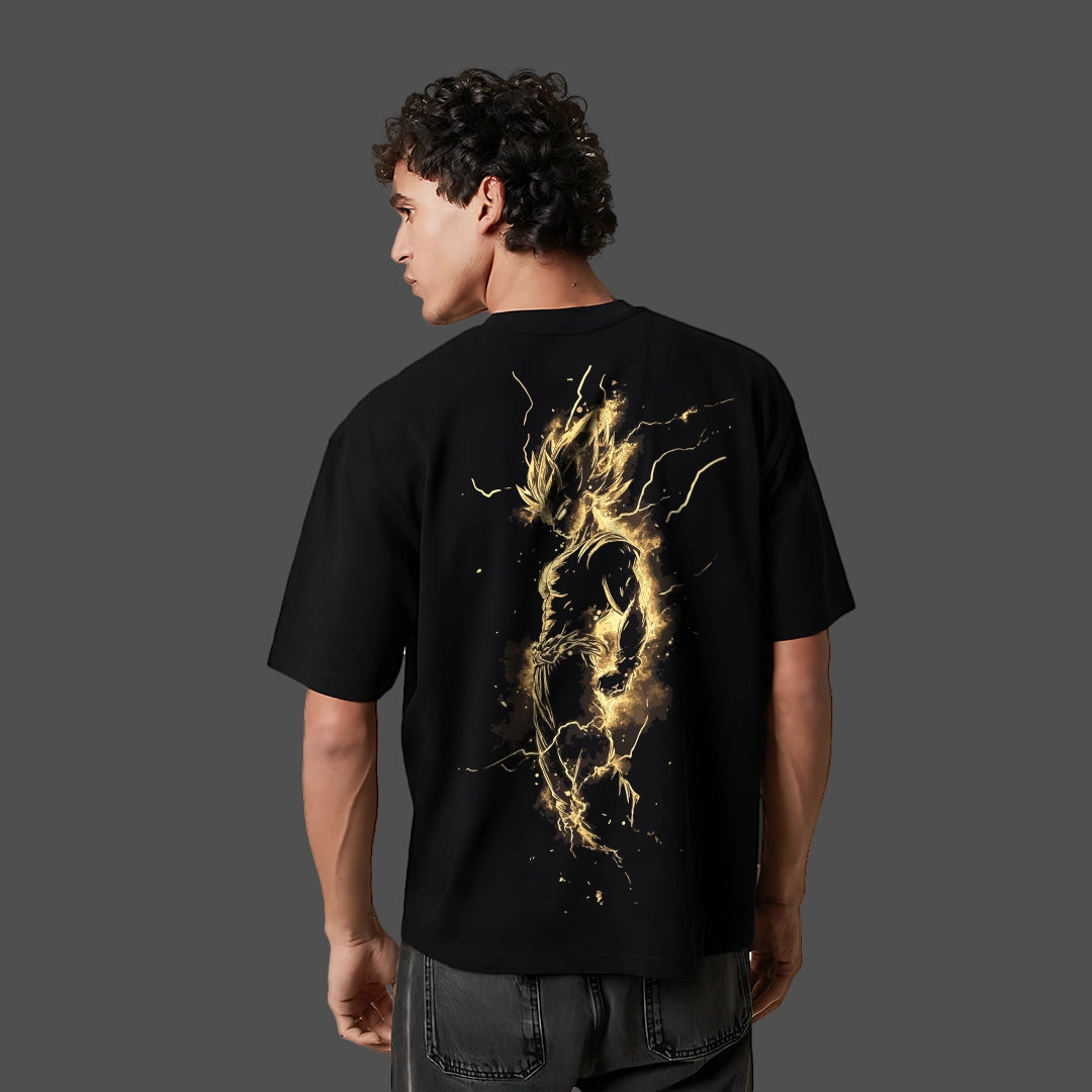 Saiyan Spark - Black Oversize Fit T-Shirt