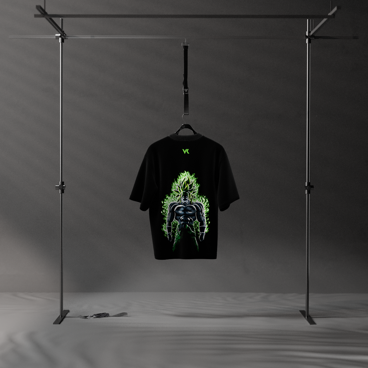 Legendary Saiyan Broly black t-shirt featuring vibrant graphic design on back display