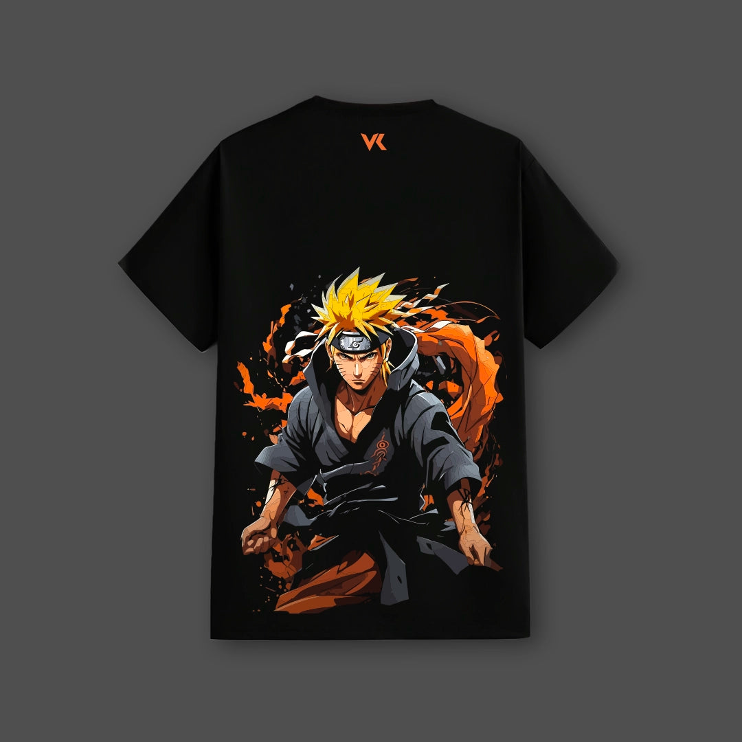Sage Mode Naruto black t-shirt featuring dynamic graphic design of Naruto in action