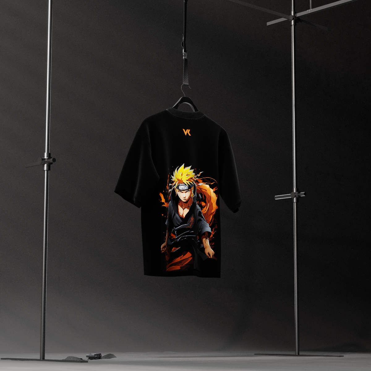 Sage Mode Naruto black t-shirt featuring vibrant graphic design on an oversized fit from Vlack