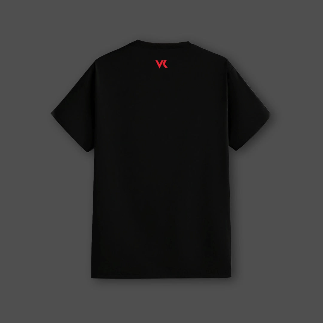 Vlack Regular Fit Steven Wilson black t-shirt featuring a simple design and comfortable fit