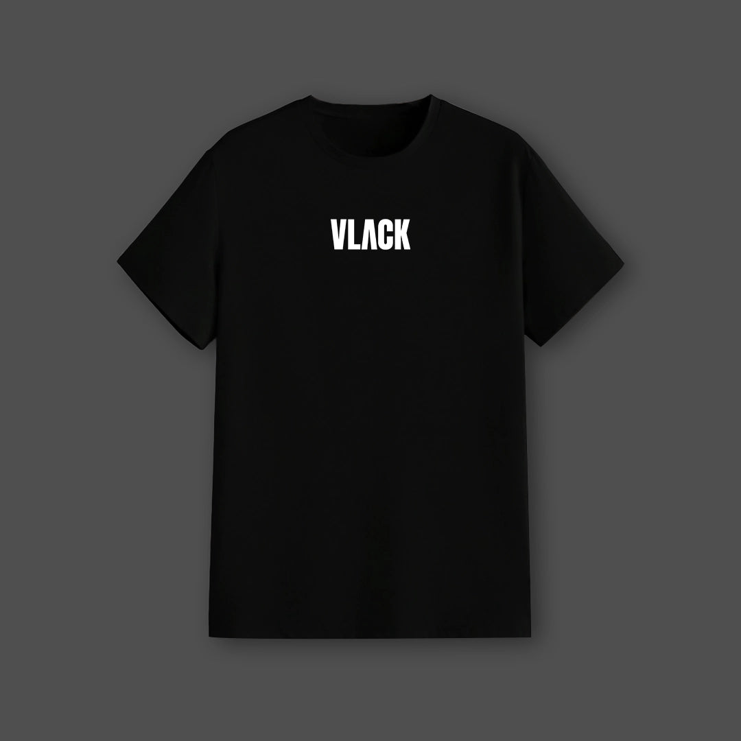 Don't Look Back Front Puff Print Regular Fit Black T-Shirt