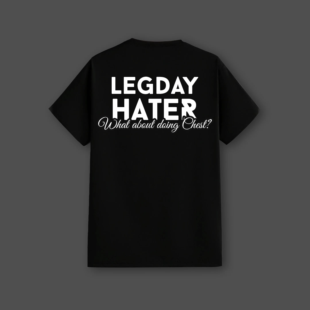 Legday Hater Front HD Print Regular Fit Black T-Shirt