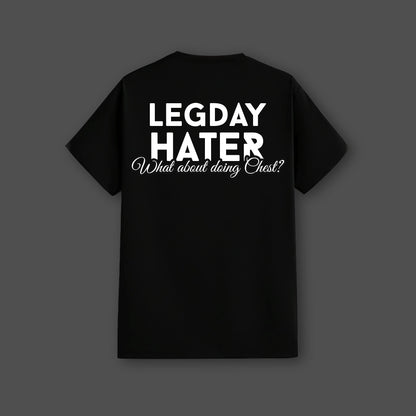 Legday Hater Front HD Print Regular Fit Black T-Shirt