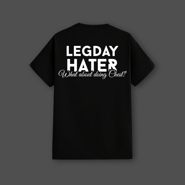 Legday Hater Front HD Print Regular Fit Black T-Shirt