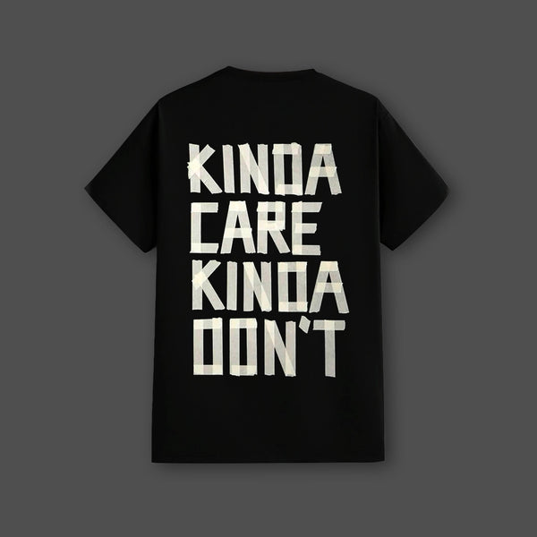 Kinda Care Kinda Don't Regular Fit Black T-Shirt