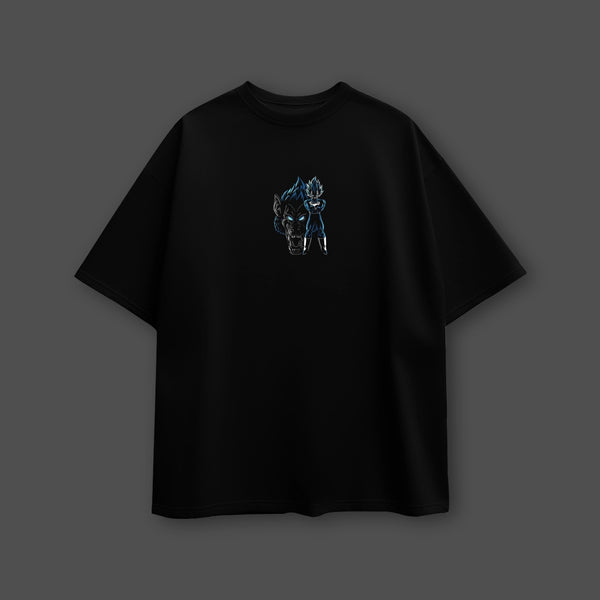 Vegeta Saiyan Evolution – Oversized Fit Black T-Shirt - 2