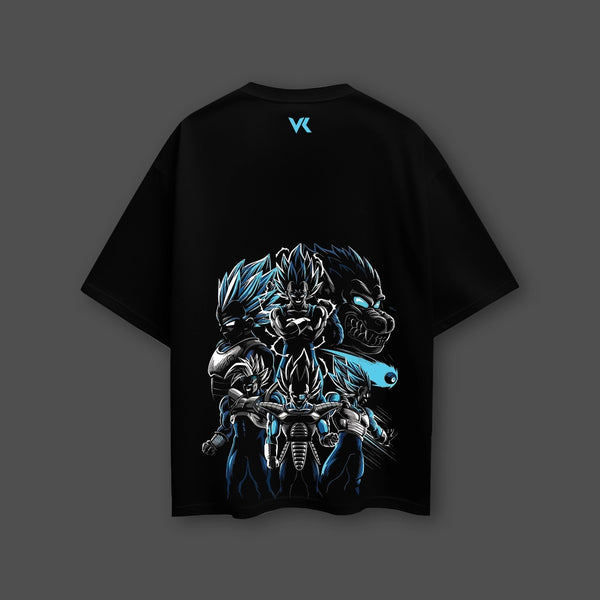 Vegeta Saiyan Evolution – Oversized Fit Black T-Shirt