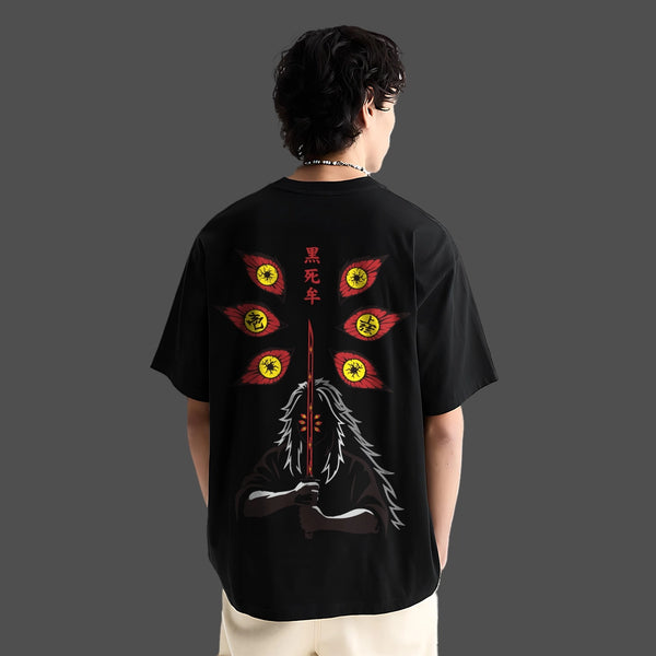 Kokushibo Demon Slayer Black Oversized Fit T-Shirt
