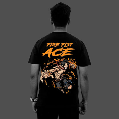 Portgas D. Ace Fire Fist – Regular Fit Black T-Shirt