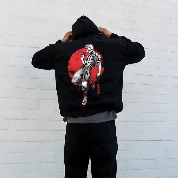 Vlack Akaza Demon - Oversized Black Hoodie