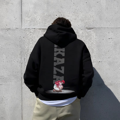 Vlack Akaza Entry - Oversized Black Hoodie