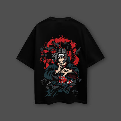 Sasuke Uchiha Sharingan – Oversized Fit Black T-Shirt