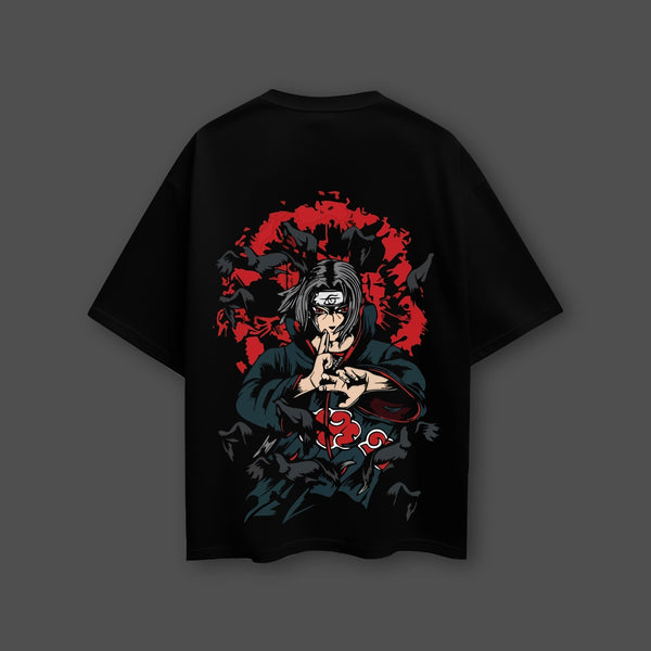 Sasuke Uchiha Sharingan – Oversized Fit Black T-Shirt