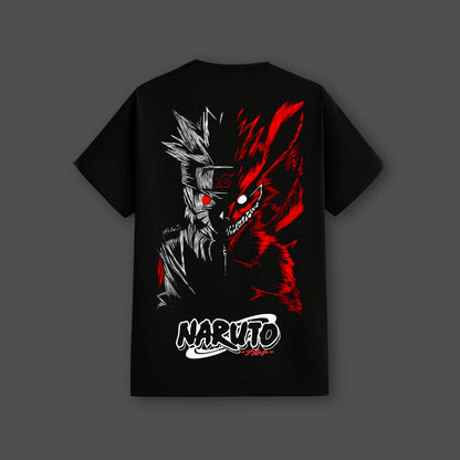 Naruto Uzumaki Kurama Mode – Regular Fit Black T-Shirt