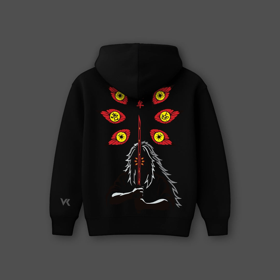 Vlack Kokushibo - Oversized Black Hoodie