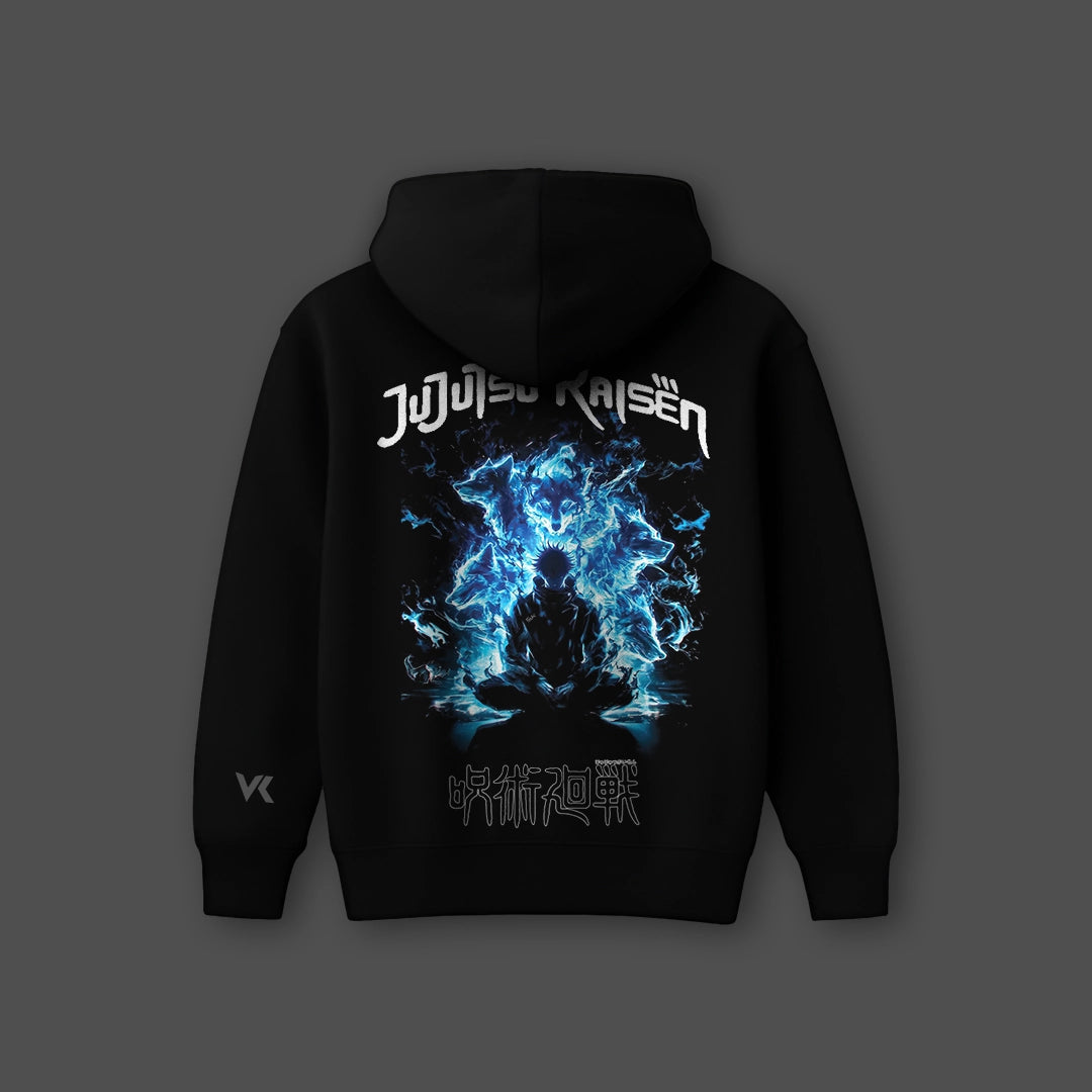 Vlack Jujutsu Kaisen Aura - Oversized Black Hoodie