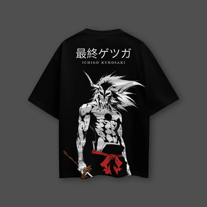 Ichigo Kurosaki Final Getsuga Tenshou Black Oversized Fit T-shirt