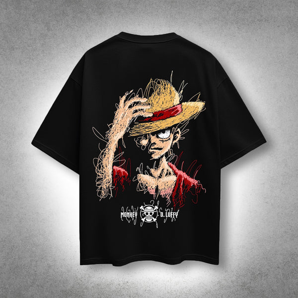 Vlack - Shadows of Legacy - Luffy Edition - Black Oversize Fit T-Shirt
