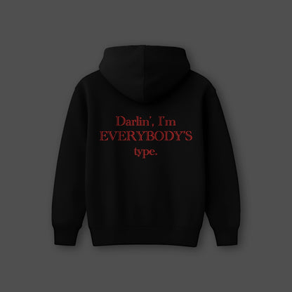 Vlack Darlin - Oversized Black Hoodie