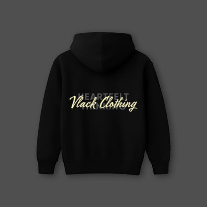 Vlack Heartfelt Thinking - Oversized Black Hoodie
