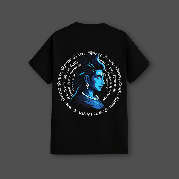 Shiv Ji Abstract Regular Fit Black T-Shirt
