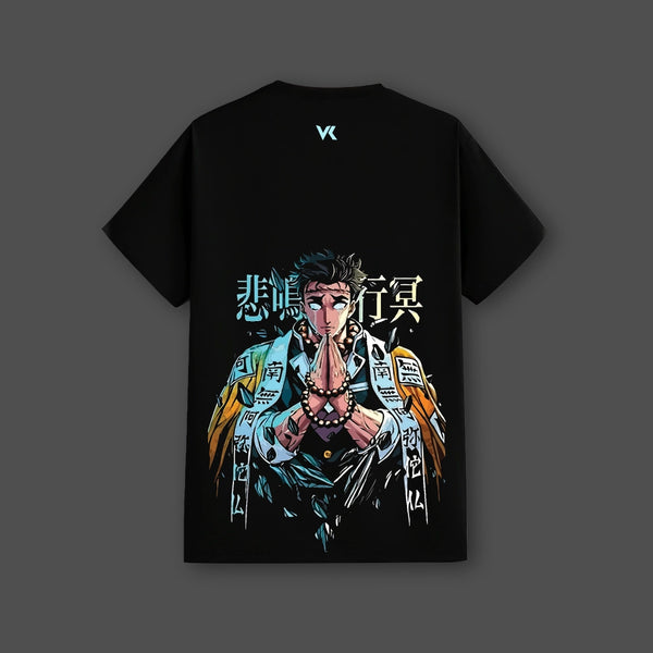 Gyomei Himejima Demon Slayer Black Regular Fit T-Shirt