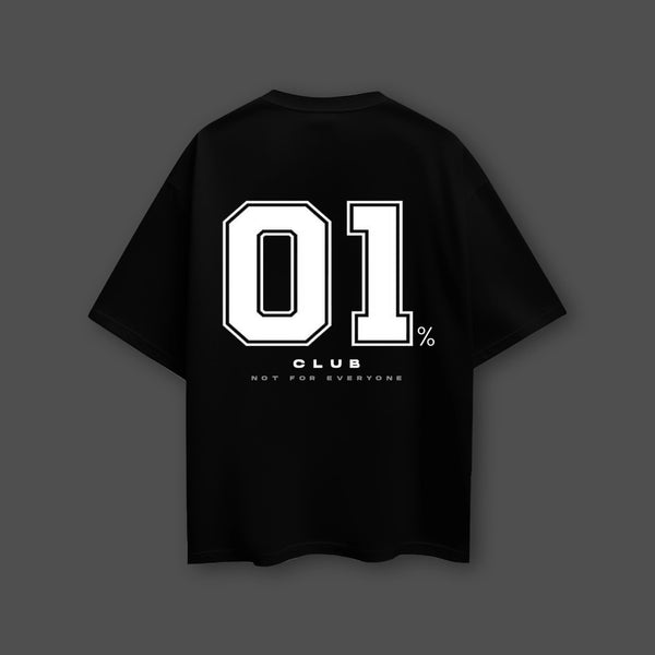 01% Club - Black Oversize Fit T-Shirt