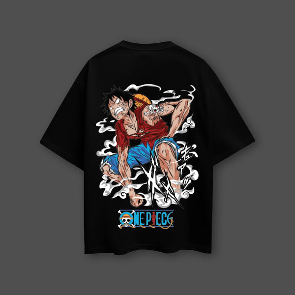 Monkey D. Luffy Oversized Fit Black T-Shirt