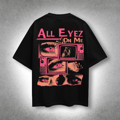VLACK - All Eyez On Me - Made For Diljit Dosanjh - Black Oversize T-Shirt