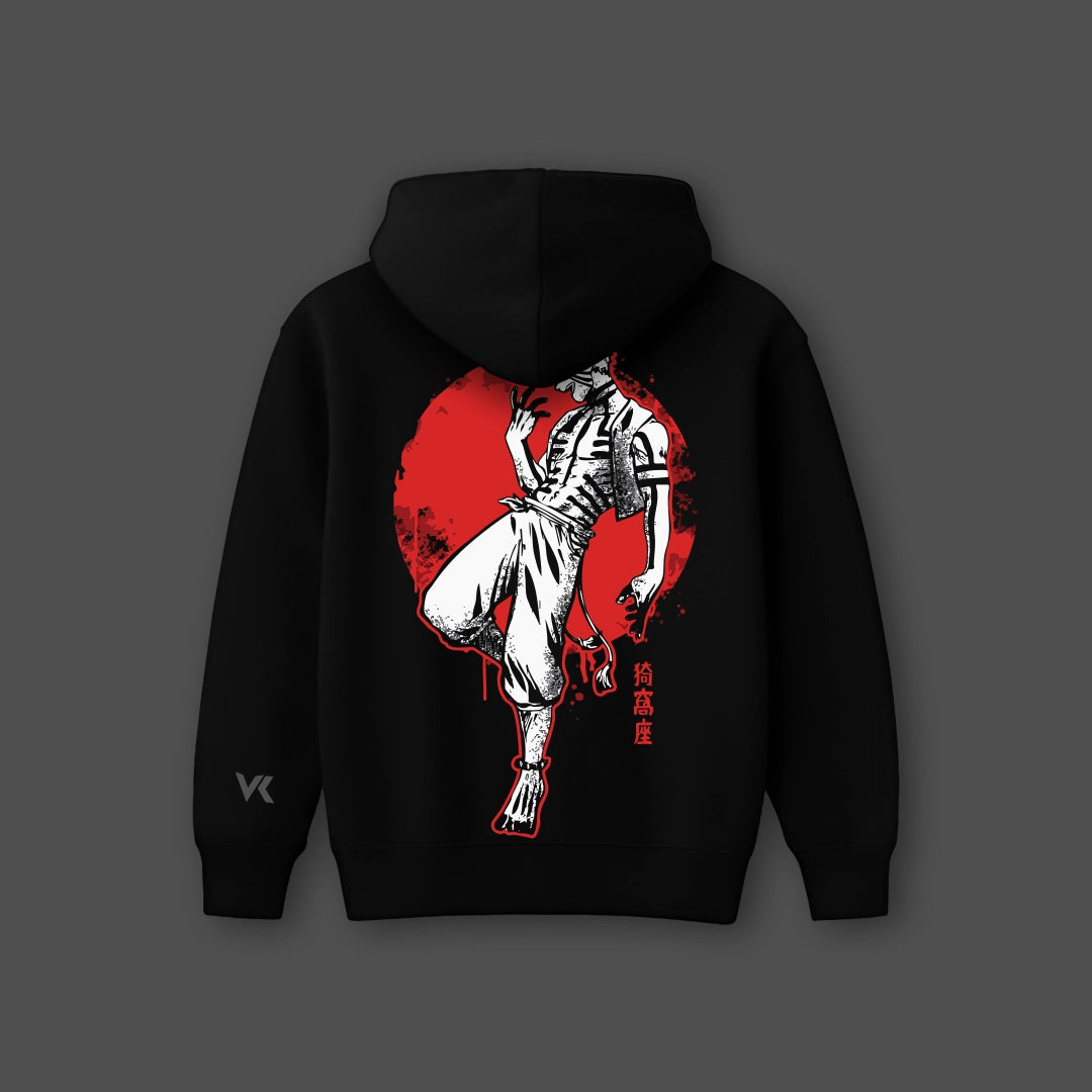 Vlack Akaza Demon - Oversized Black Hoodie