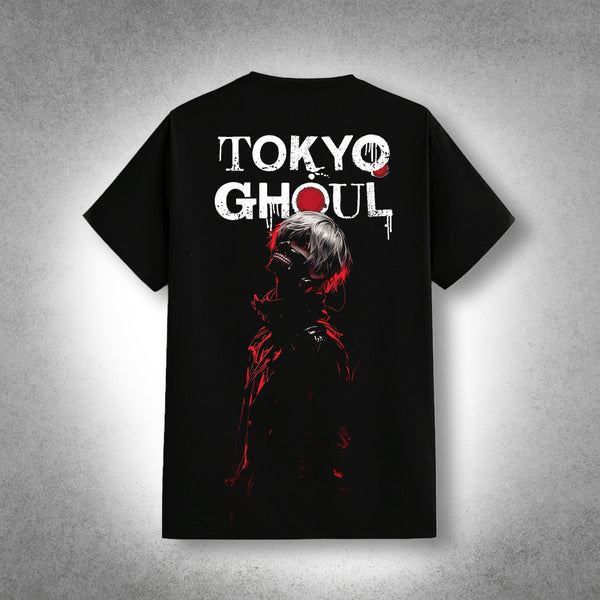 Vlack - Tokyo Ghoul  – Masked Identity - Front Puff Print - Black Regular Fit T-Shirt