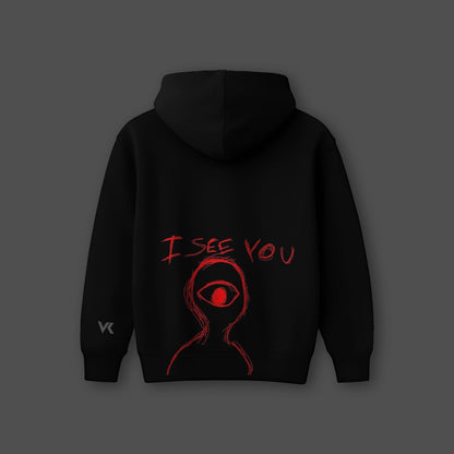 Vlack I See You - Oversized Black Hoodie