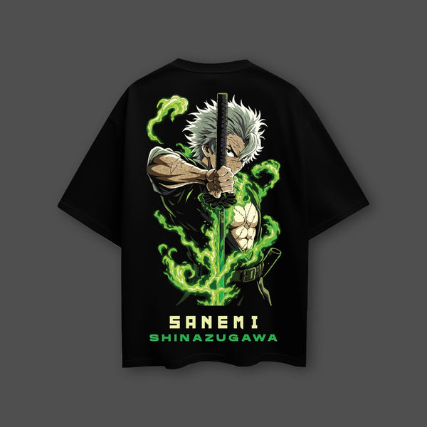 Sanemi Shinazugawa Oversized Fit Black T-Shirt