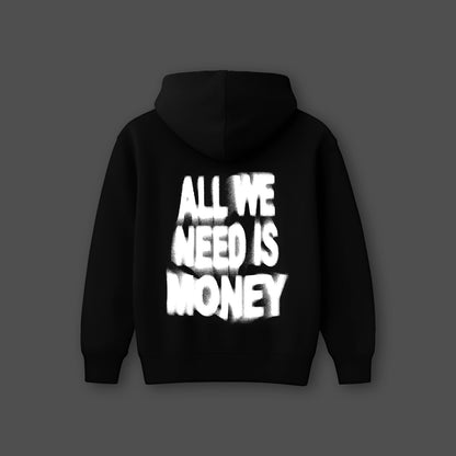 Vlack All We Need Is Money - Black Oversized Hoodie