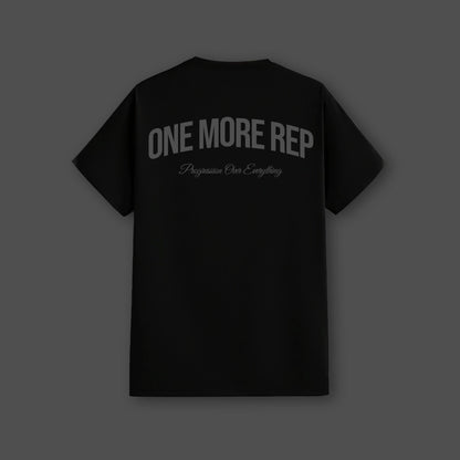 Vlack Grey One More Rep - Black Regular Fit T-Shirt