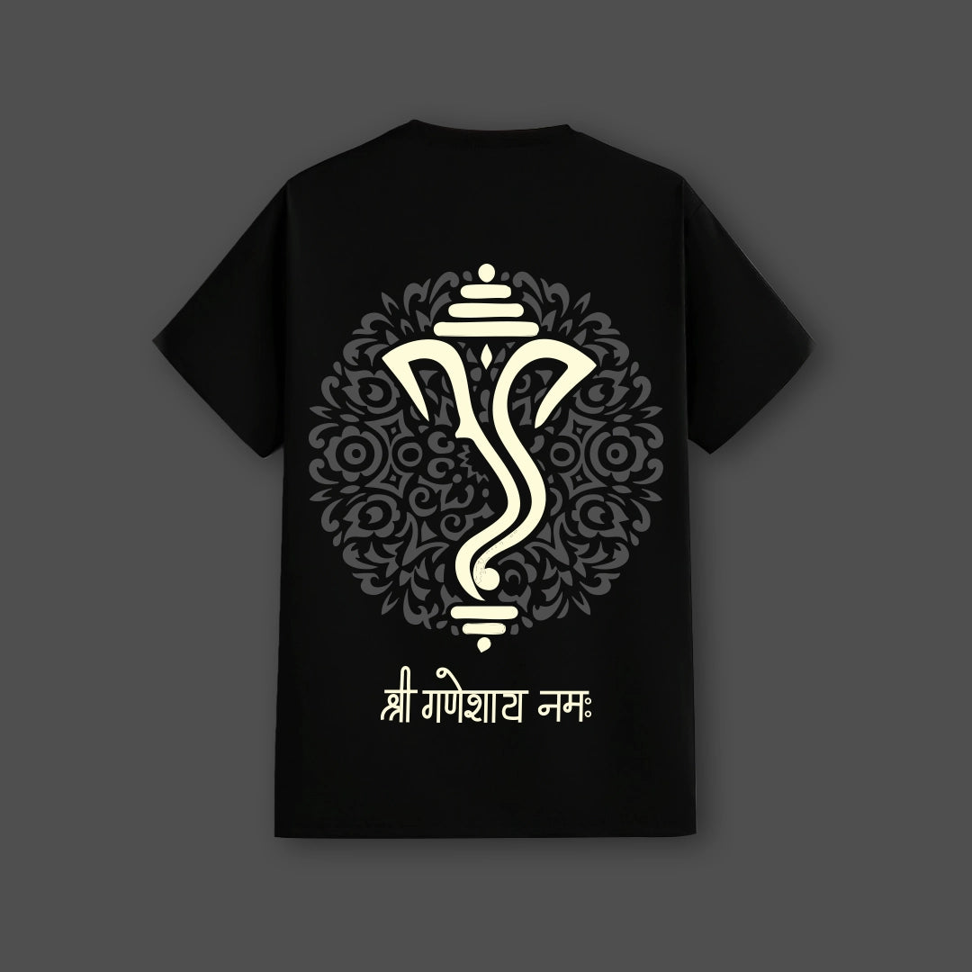 Shree Ganesh Ji Regular Fit Black T-Shirt