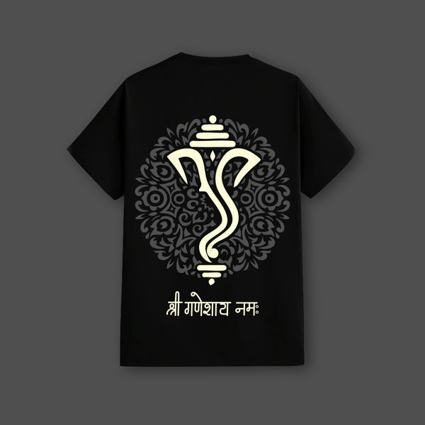 Shree Ganesh Ji Regular Fit Black T-Shirt