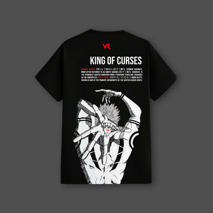 Vlack regular fit Sukuna Jujutsu Kaisen black t-shirt featuring King of Curses large back graphic