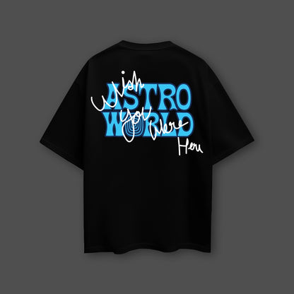 Travis Scott Astro World Oversized Fit Black T-Shirt