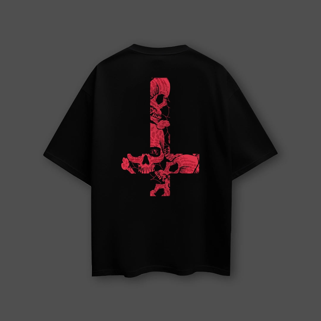 Vlack Regrets Black Oversized Fit Tshirt