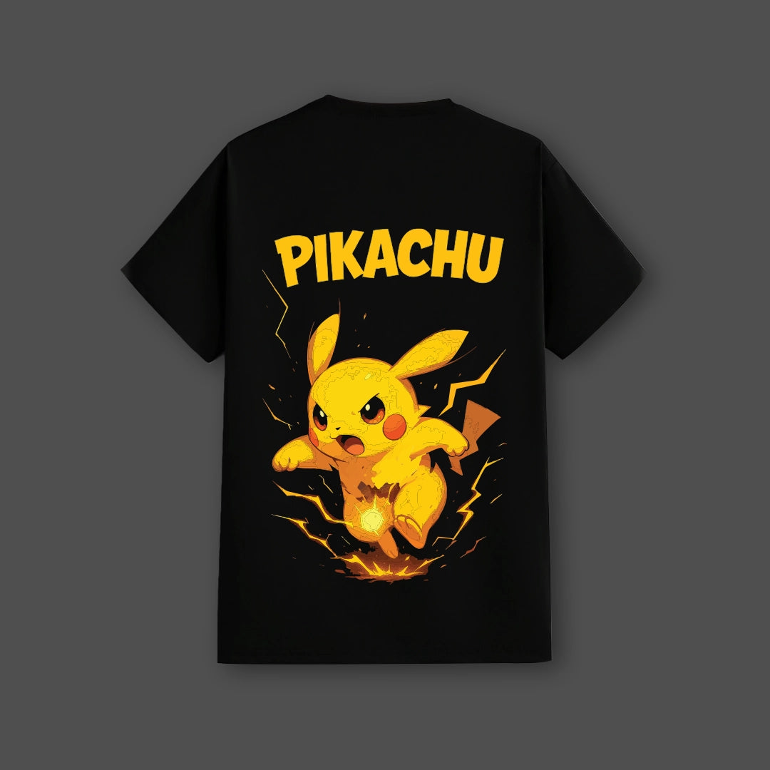 Pikachu Regular Fit Black T-Shirt