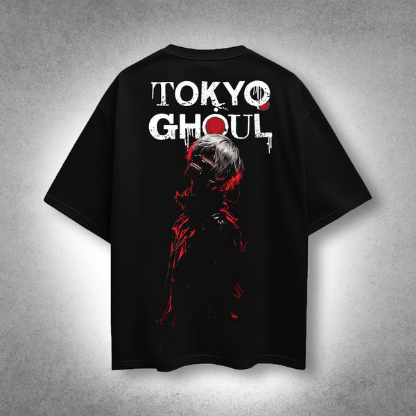 Vlack - Tokyo Ghoul – Masked Identity Oversized T-Shirt - Front Puff Print