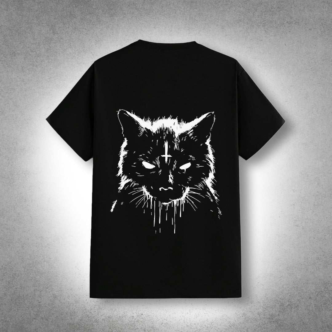 VLACK - Watcher in the Shadows - Front Puff Print - Black Regular Fit T-Shirt