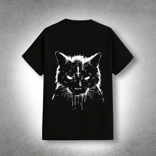 VLACK - Watcher in the Shadows - Front Puff Print - Black Regular Fit T-Shirt