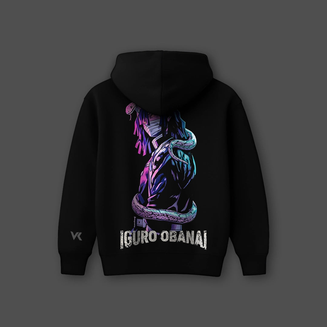 Vlack Iguro Obanai - Oversized Black Hoodie