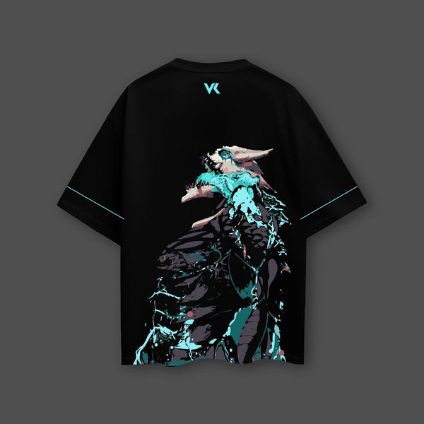 Kaiju Battle Monster Black Oversized Fit T-shirt