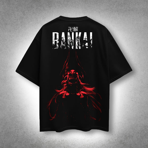 Vlack - Bankaī Rebirth Black Oversized T-Shirt – Front Puff Print